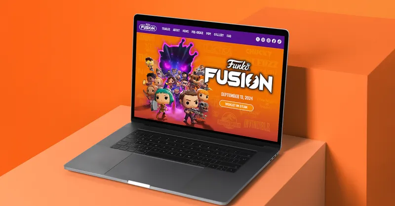 Funko Fusion website shown on a laptop